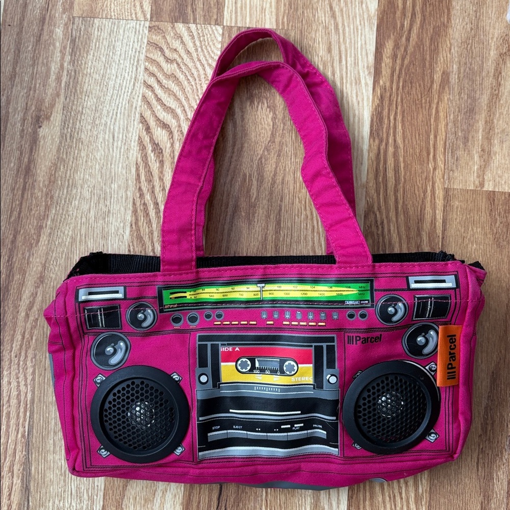 Vintage 90s parcel hot pink boom box purse